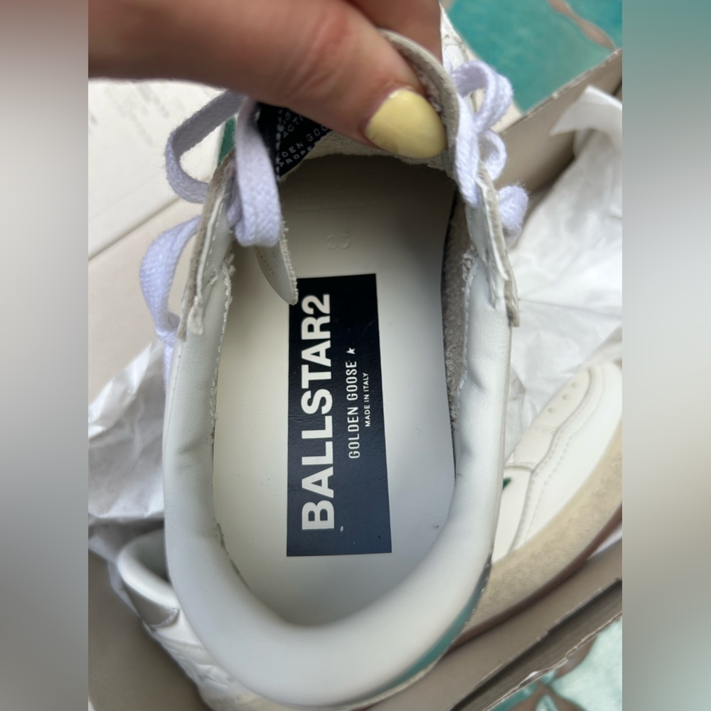 Golden Goose Ball Star with green leather star and metallic leather heel tab NWT - Picture 7 of 16